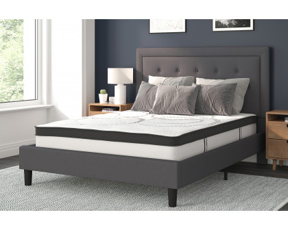 BLNK Roxbury Tufted Upholstered Platform Bed with 10" CertiPUR-US Certified Pocket Spring Mattress