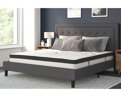 BLNK Roxbury Tufted Upholstered Platform Bed with 10" CertiPUR-US Certified Pocket Spring Mattress