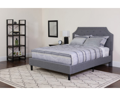 BLNK Brighton Tufted Upholstered Platform Bed with Memory Foam Mattress