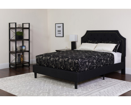 BLNK Brighton Tufted Upholstered Platform Bed with Memory Foam Mattress