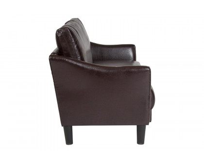 BLNK Asti LeatherSoft Upholstered Loveseat - Brown