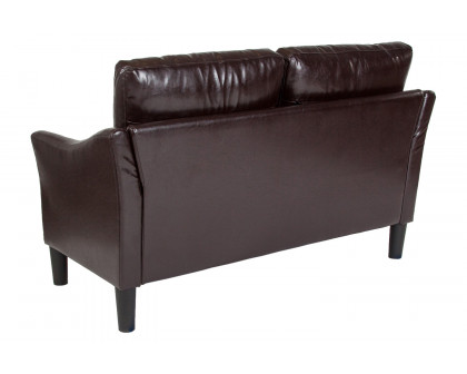 BLNK Asti LeatherSoft Upholstered Loveseat - Brown