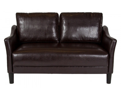 BLNK Asti LeatherSoft Upholstered Loveseat - Brown