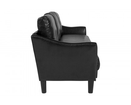 BLNK Asti LeatherSoft Upholstered Sofa - Black