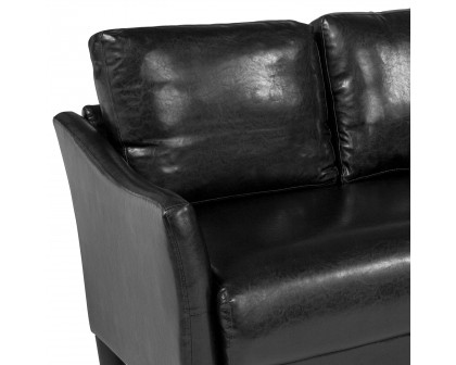 BLNK Asti LeatherSoft Upholstered Sofa - Black