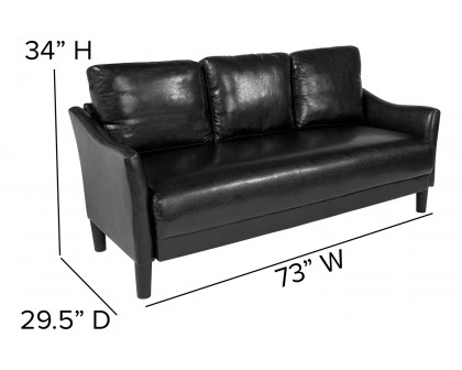 BLNK Asti LeatherSoft Upholstered Sofa - Black