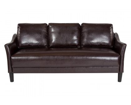 BLNK Asti LeatherSoft Upholstered Sofa - Brown