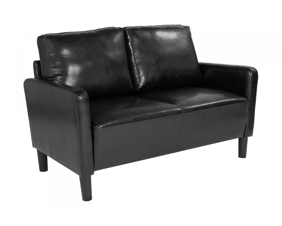 BLNK Washington Park LeatherSoft Upholstered Loveseat - Black