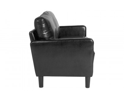 BLNK Washington Park LeatherSoft Upholstered Loveseat - Black