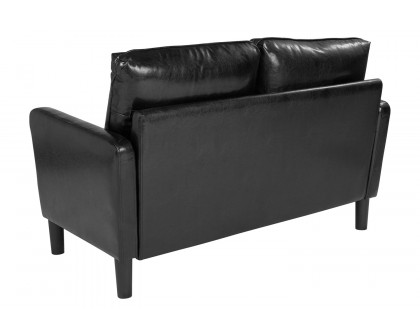 BLNK Washington Park LeatherSoft Upholstered Loveseat - Black