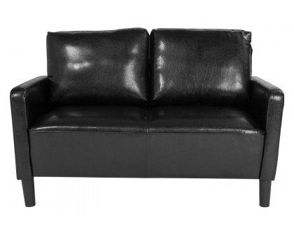 BLNK Washington Park LeatherSoft Upholstered Loveseat - Black