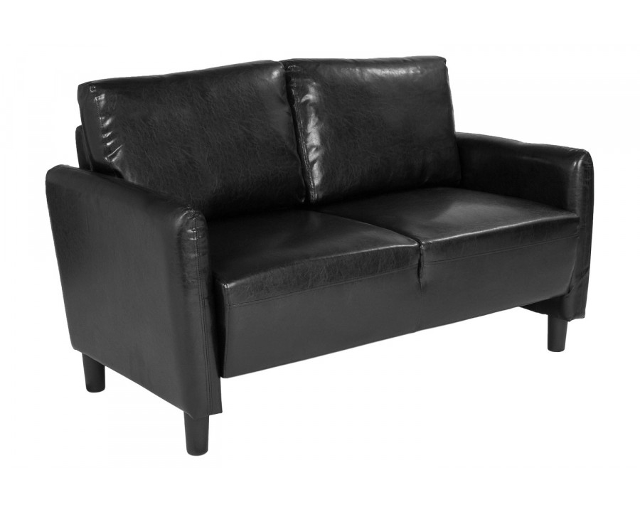 BLNK Candler Park LeatherSoft Upholstered Loveseat - Black