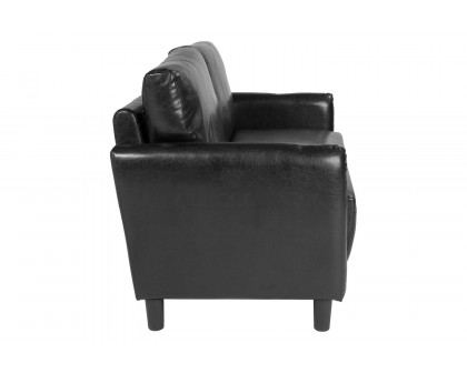 BLNK Candler Park LeatherSoft Upholstered Loveseat - Black