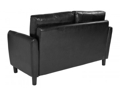 BLNK Candler Park LeatherSoft Upholstered Loveseat - Black