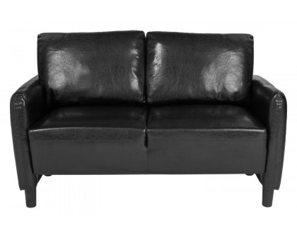 BLNK Candler Park LeatherSoft Upholstered Loveseat - Black