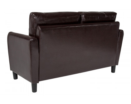 BLNK Candler Park LeatherSoft Upholstered Loveseat - Brown