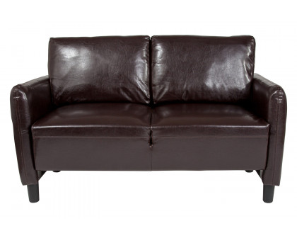 BLNK Candler Park LeatherSoft Upholstered Loveseat - Brown