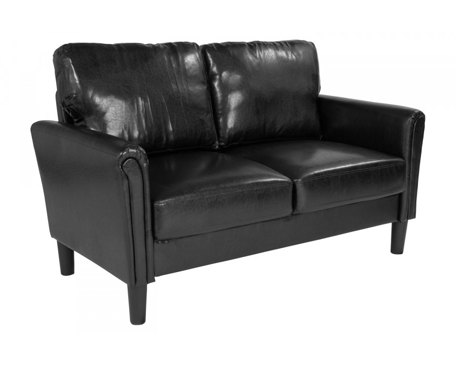 BLNK Bari LeatherSoft Upholstered Loveseat - Black