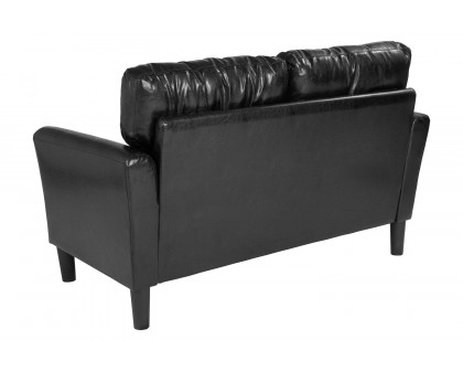 BLNK Bari LeatherSoft Upholstered Loveseat - Black