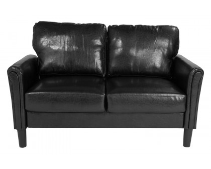 BLNK Bari LeatherSoft Upholstered Loveseat - Black