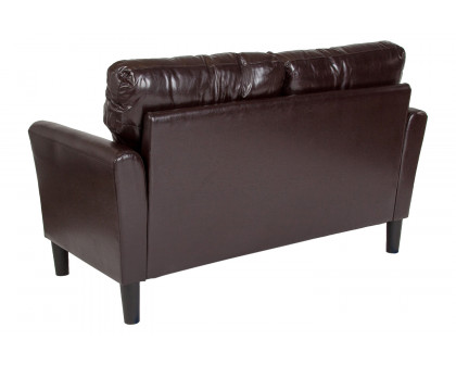 BLNK Bari LeatherSoft Upholstered Loveseat - Brown