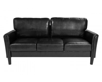 BLNK Bari LeatherSoft Upholstered Sofa - Black