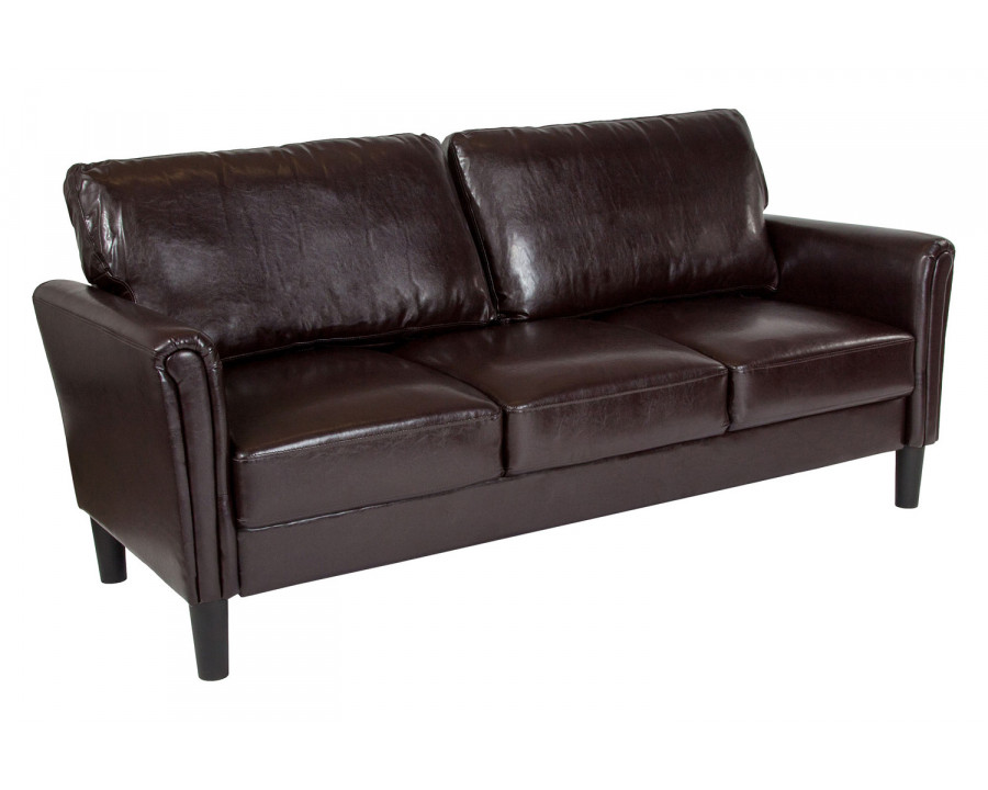 BLNK Bari LeatherSoft Upholstered Sofa - Brown