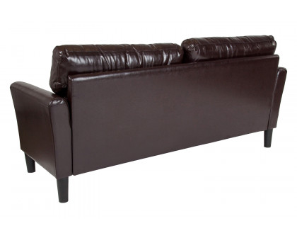 BLNK Bari LeatherSoft Upholstered Sofa - Brown