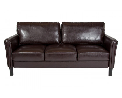 BLNK Bari LeatherSoft Upholstered Sofa - Brown