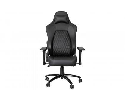 BLNK Falco Ergonomic Black High-Back Adjustable Gaming Chair with 4D Armrests, Headrest Pillow, and Adjustable Lumbar Support - with Black Stitching