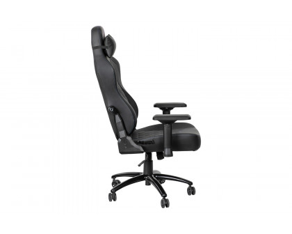 BLNK Falco Ergonomic Black High-Back Adjustable Gaming Chair with 4D Armrests, Headrest Pillow, and Adjustable Lumbar Support - with Blue Stitching