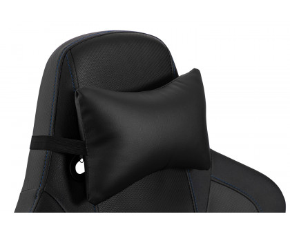 BLNK Falco Ergonomic Black High-Back Adjustable Gaming Chair with 4D Armrests, Headrest Pillow, and Adjustable Lumbar Support - with Blue Stitching