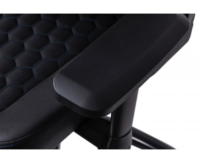 BLNK Falco Ergonomic Black High-Back Adjustable Gaming Chair with 4D Armrests, Headrest Pillow, and Adjustable Lumbar Support - with Blue Stitching