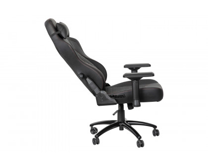 BLNK Falco Ergonomic Black High-Back Adjustable Gaming Chair with 4D Armrests, Headrest Pillow, and Adjustable Lumbar Support - with Red Stitching