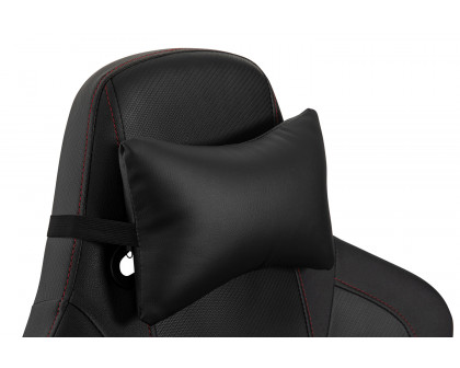 BLNK Falco Ergonomic Black High-Back Adjustable Gaming Chair with 4D Armrests, Headrest Pillow, and Adjustable Lumbar Support - with Red Stitching