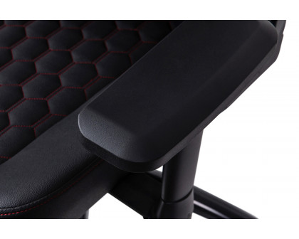 BLNK Falco Ergonomic Black High-Back Adjustable Gaming Chair with 4D Armrests, Headrest Pillow, and Adjustable Lumbar Support - with Red Stitching