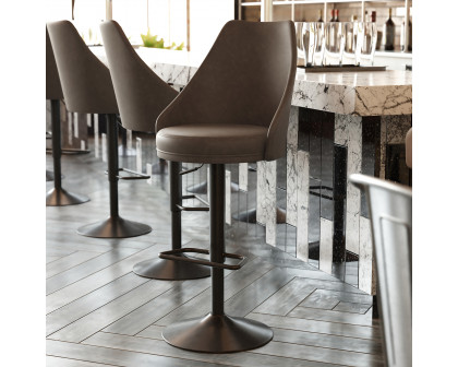 BLNK™ Chrishelle Commercial LeatherSoft Adjustable Bar Stools Set of 2 - Brown