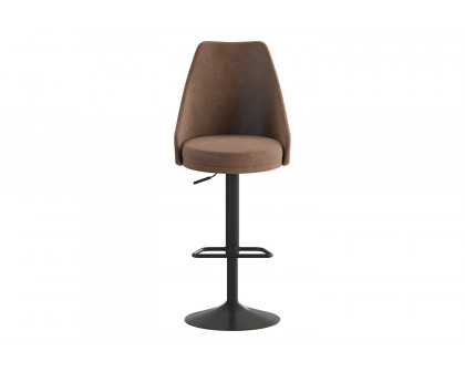 BLNK™ Chrishelle Commercial LeatherSoft Adjustable Bar Stools Set of 2 - Brown