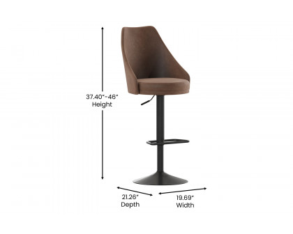 BLNK™ Chrishelle Commercial LeatherSoft Adjustable Bar Stools Set of 2 - Brown