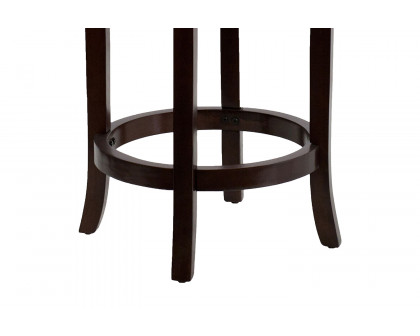 BLNK Margaret Wood Backless Counter Height Stool with Black Swivel Seat - Cappuccino