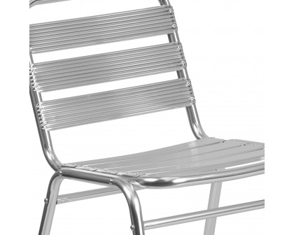 BLNK - Lila Commercial Aluminum Indoor-Outdoor Restaurant Stack Chair with Triple Slat Back