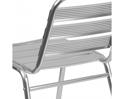 BLNK - Lila Commercial Aluminum Indoor-Outdoor Restaurant Stack Chair with Triple Slat Back