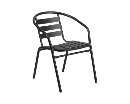 BLNK Lila Metal Restaurant Stack Chair with Aluminum Slats