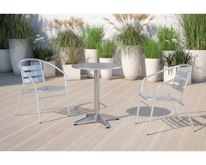 BLNK Mellie Round Aluminum Indoor-Outdoor Table with Base