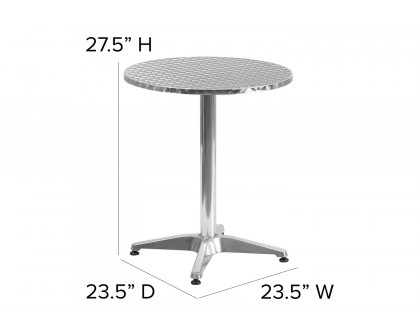 BLNK Mellie Round Aluminum Indoor-Outdoor Table with Base - 23.5"D