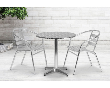 BLNK Mellie Round Aluminum Indoor-Outdoor Table with Base