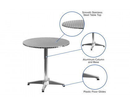 BLNK Mellie Round Aluminum Indoor-Outdoor Table with Base - 27.5"D