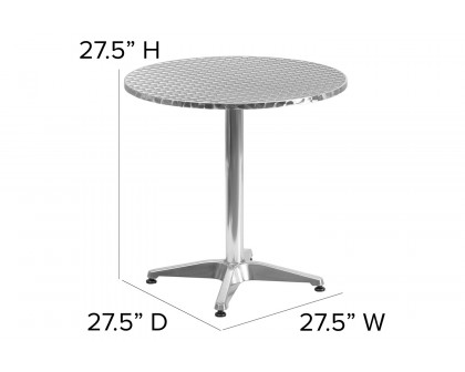 BLNK Mellie Round Aluminum Indoor-Outdoor Table with Base - 27.5"D