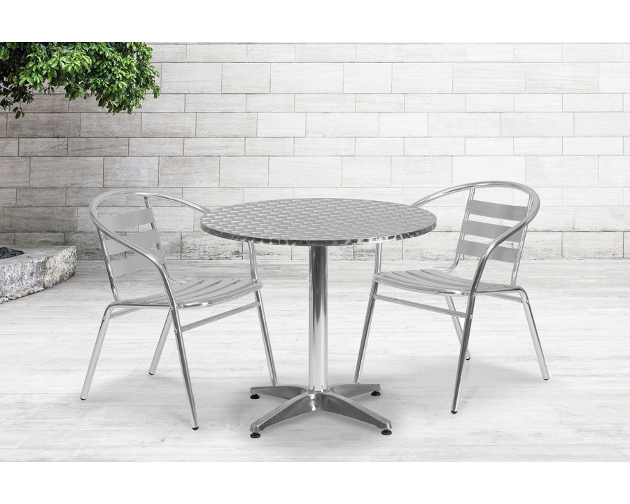 BLNK Mellie Round Aluminum Indoor-Outdoor Table with Base