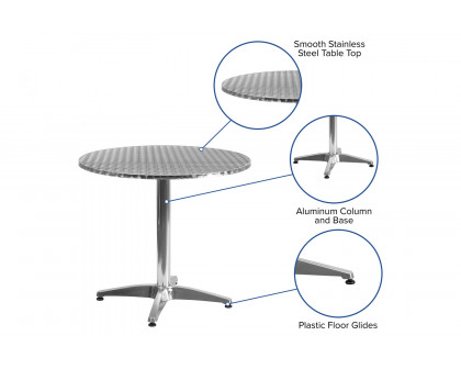 BLNK Mellie Round Aluminum Indoor-Outdoor Table with Base - 31.5"D